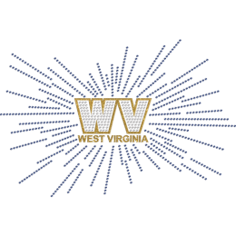 Shining West Virginia Rhinestone Iron On Decals for T Shirts